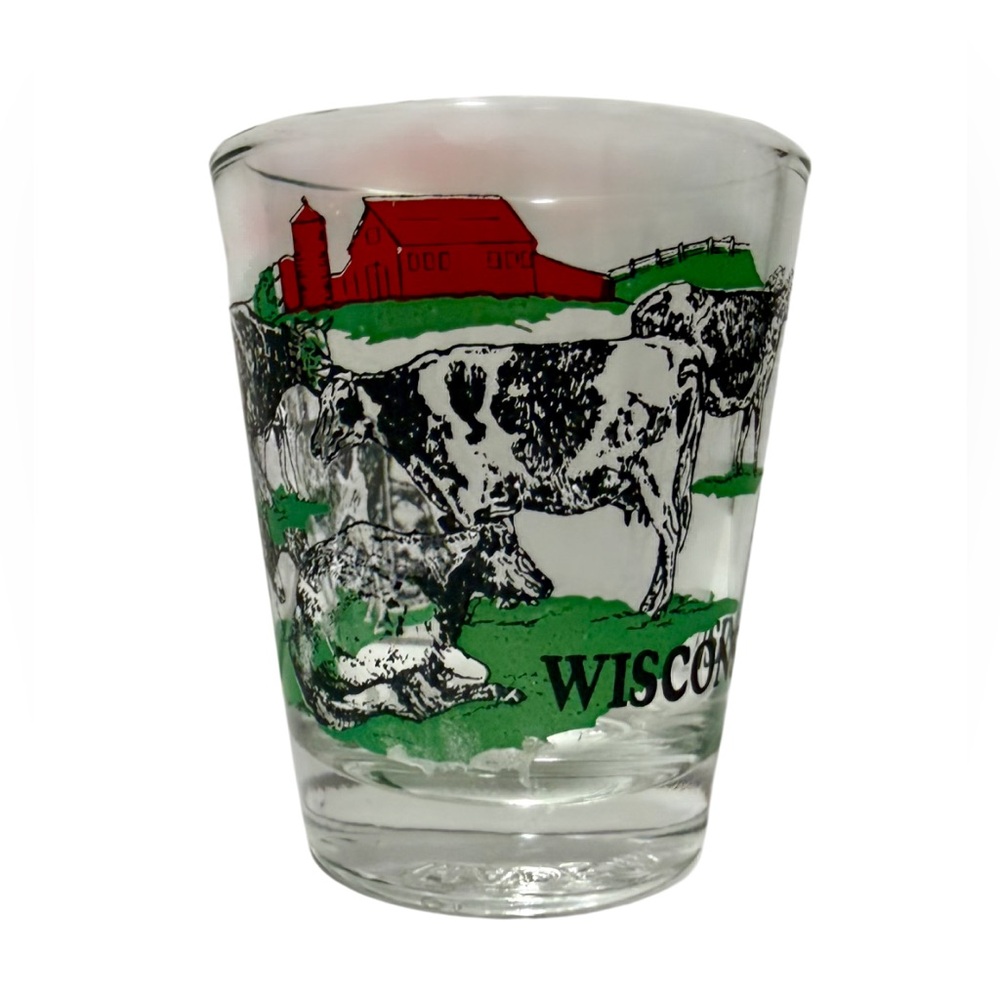 Wisconsin State Cow Barn Farm Souvenir Shot Glass